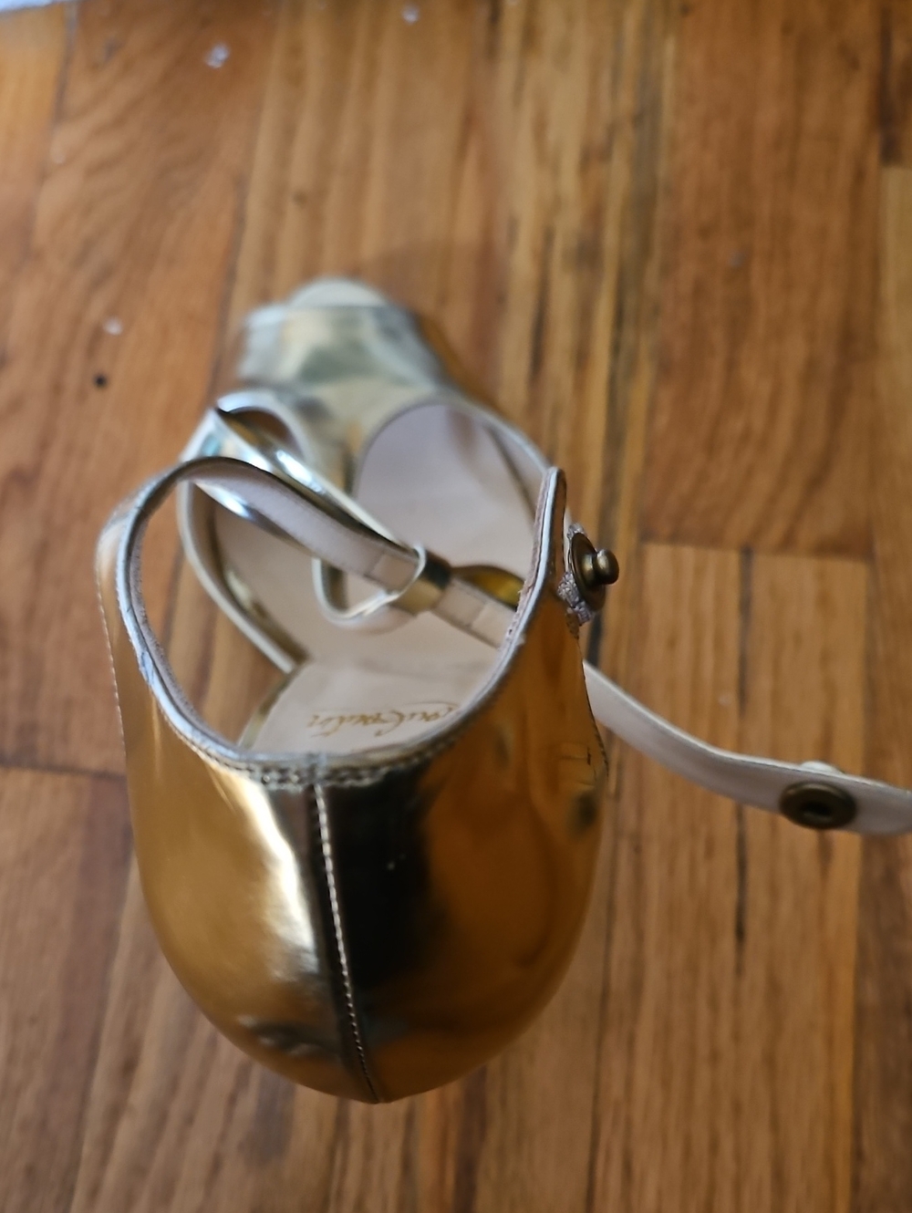 Christian Louboutin Metallic Gold Ankle-Strap Sandals